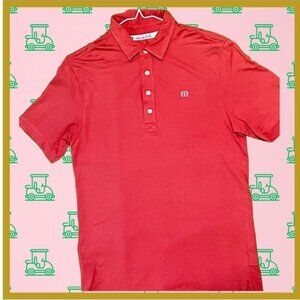 Travis Mathew Heather Red Golf Polo - Size Small
